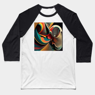 Trippy Line Art Generation Baseball T-Shirt